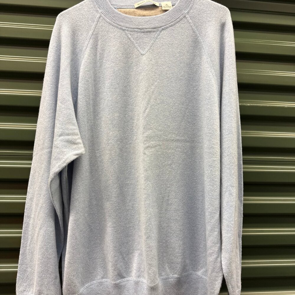 Mark Shale Sweater Men’s Blue V-Neck Cashmere Long Raglan Sleeve Size M